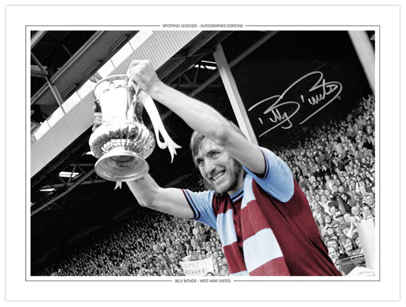 Autographed BILLY BONDS 16 x 12 Photo-Edition : Colorized, depicting West Ham United captain BILLY