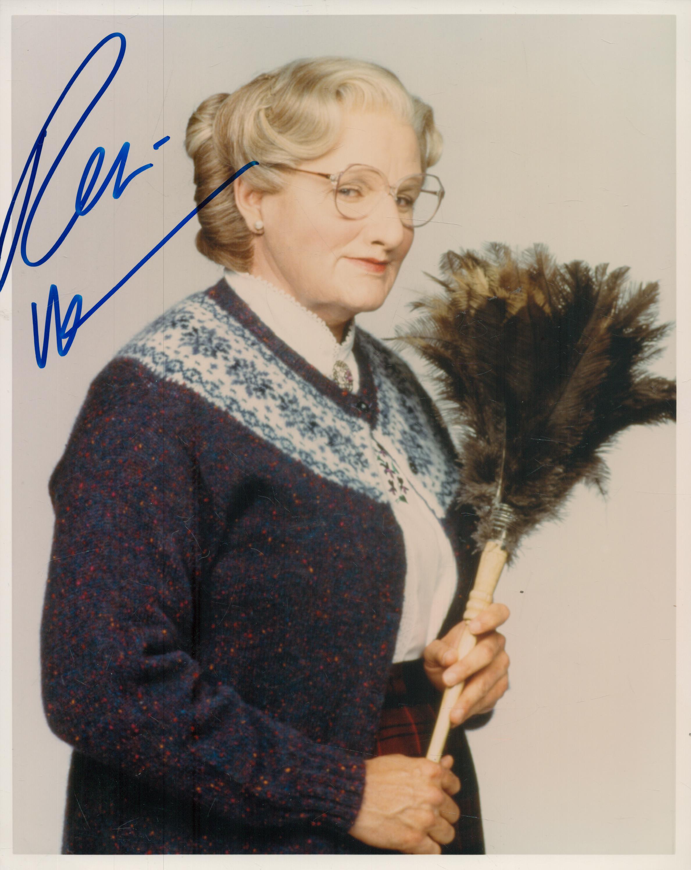 Robin Williams signed 10x8 inch Mrs Doubtfire 10x8 inch colour photo. Good Condition. All autographs