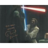 Star Wars Obi Wan fight scene 8 x 10 inch colour movie photo signed by actor Richard Stride. Richard