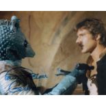 Star Wars Paul Blake as Greedo signed 10 x 8 colour movie scene photo. Paul Blake played Greedo