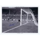 Autographed JIM MONTGOMERY 16 x 12 Photo-Edition : B/W, depicting Sunderland goalkeeper JIM