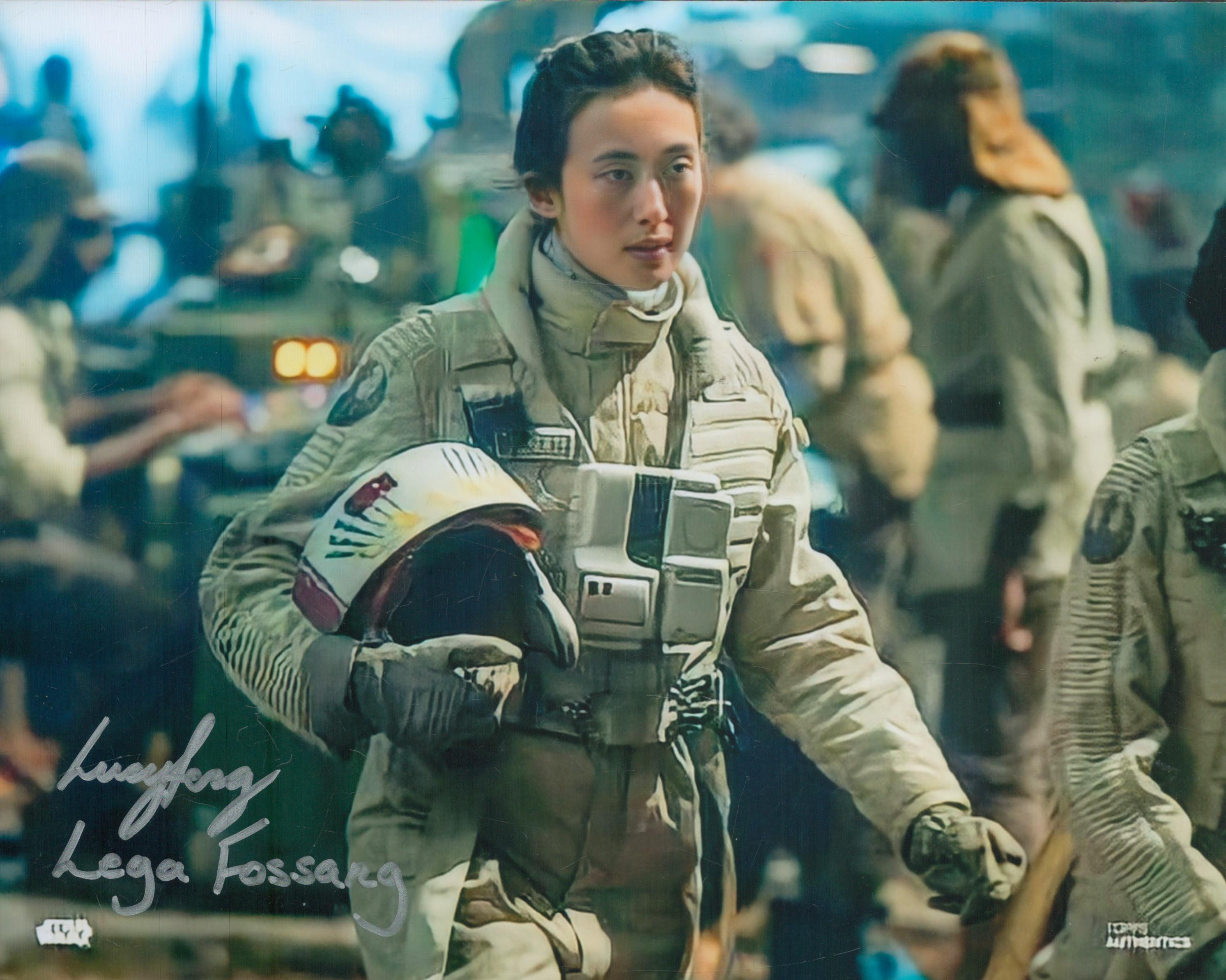 Star Wars The Rise of Skywalker movie 8 x 10 inch colour photo signed by rebel pilot Lucy Feng. Good