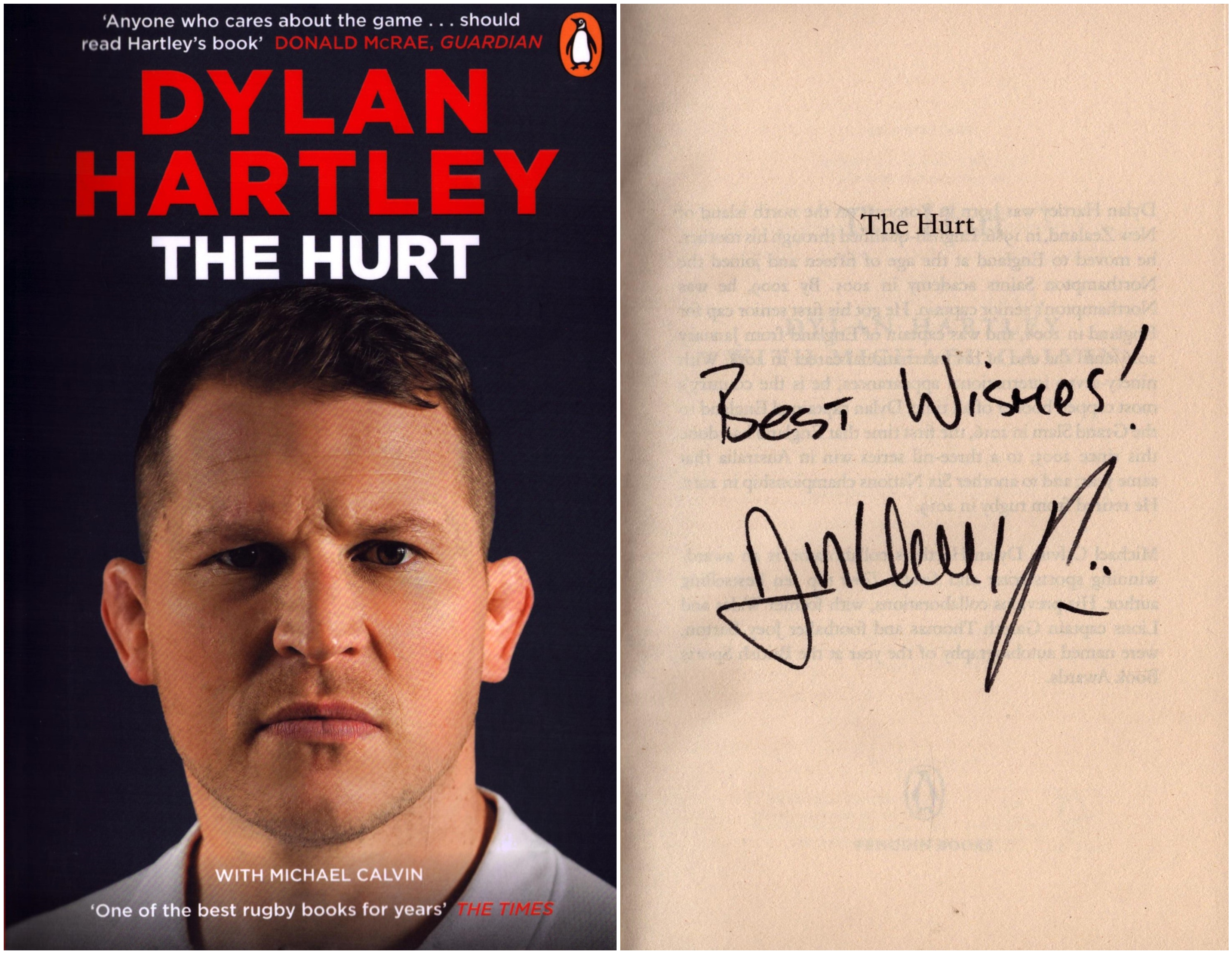 The Hurt: The Sunday Times Sports Book of the Year by Dylan Hartley signed by author, paperback