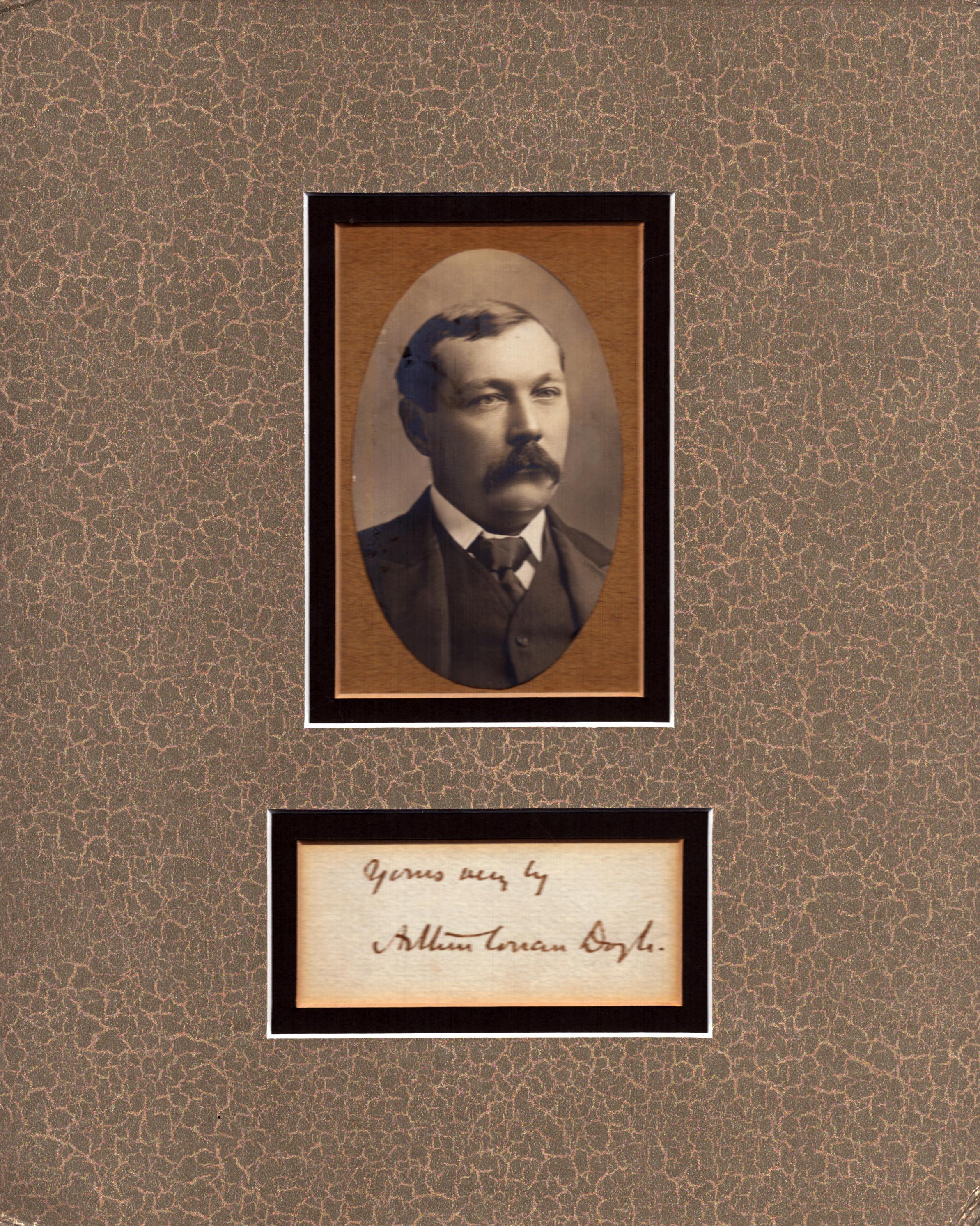 Arthur Conan Doyle 10x8 inch overall mounted signature piece a fantastic crisp ink signature