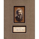 Arthur Conan Doyle 10x8 inch overall mounted signature piece a fantastic crisp ink signature