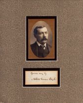 Arthur Conan Doyle 10x8 inch overall mounted signature piece a fantastic crisp ink signature