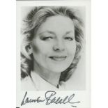 Lauren Bacall signed 6x4 inch black and white photo. Good Condition. All autographs come with a