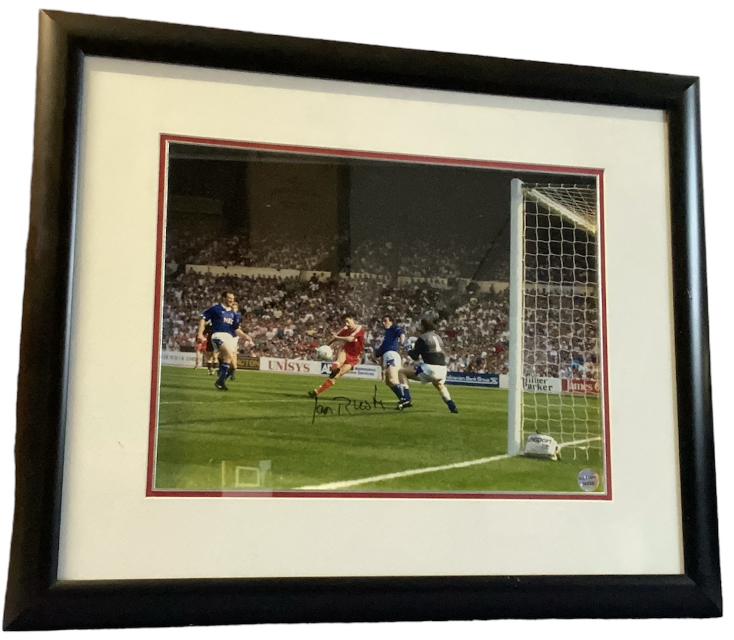 Ian Rush signed framed photo. Good Condition. All autographs come with a Certificate of