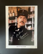 Arthur Bostrum signed 20x16 inch Allo Allo mounted colour photo. Good Condition. All autographs come