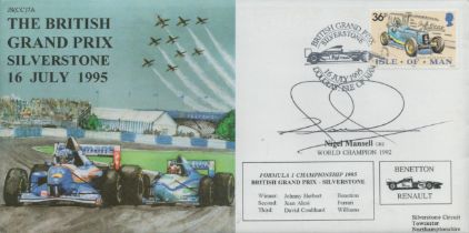 Nigel Mansell OBE signed The British Grand Prix Silverstone 16 July 1995 FDC. Good Condition. All