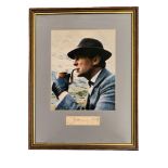 Jeremy Brett 17x13 inch overall framed and mounted signature piece includes signed album page and