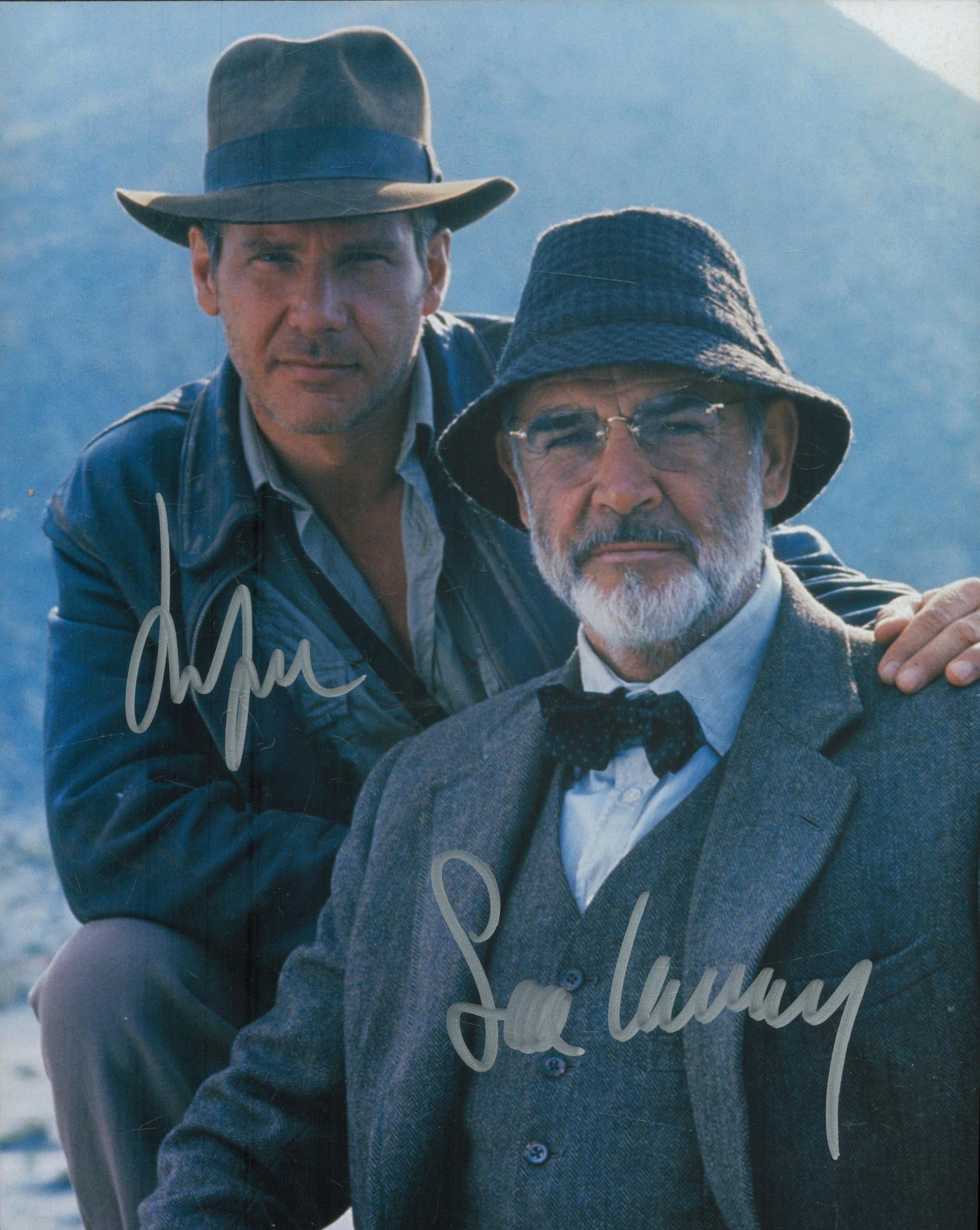 Indiana Jones and Sean Connery signed 10x8 inch Indiana Jones colour photo. Good Condition. All