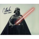 Star Wars 8 x 10 inch colour light sabre wielding photo signed by Darth Vader body actor C Andrew