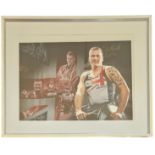 David Weir signed colour Montage "Athletics". Mounted in Silver Framed Approx. 16x12 Inch overall