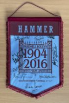 West Ham Legends multi signed Farewell Boleyn 1904-2016 pennant includes Phil Parkes, Tony Gale, Ray