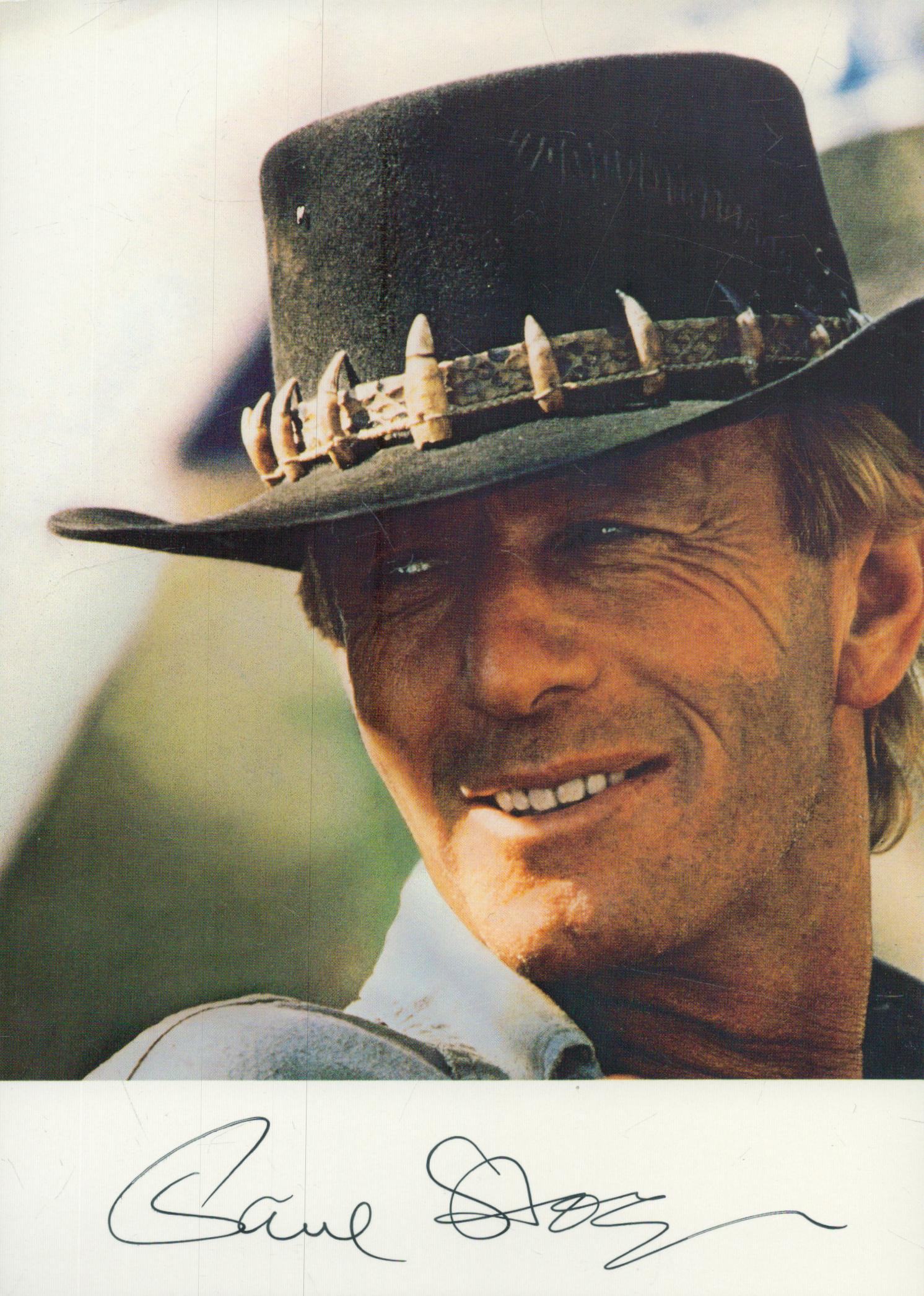 Paul Hogan signed Crocodile Dundee 6x4 inch colour photo. Good Condition. All autographs come with a