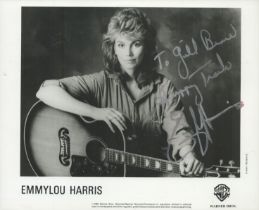 Emmylou Harris signed 10x8inch black and white photo. Dedicated. Good Condition. All autographs come