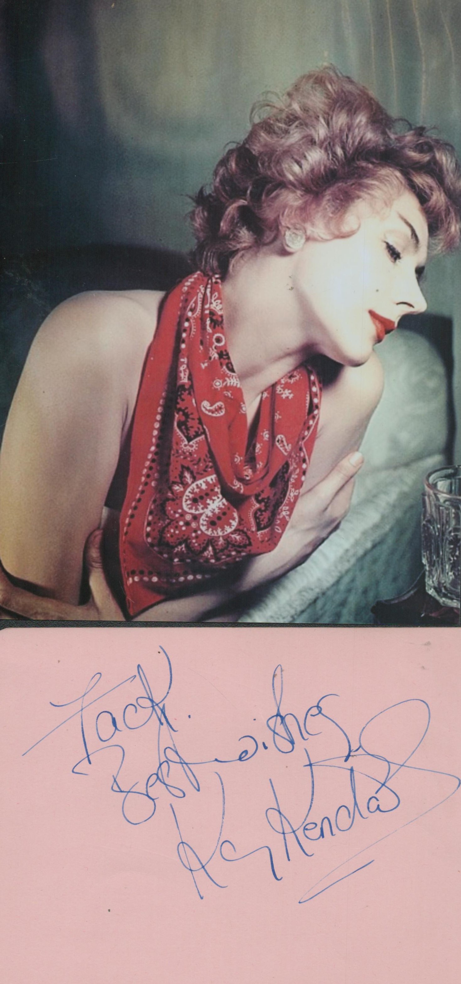 Kay Kendall (1927 1959) British Actress Signed Album Page With Photo. Good Condition. All autographs