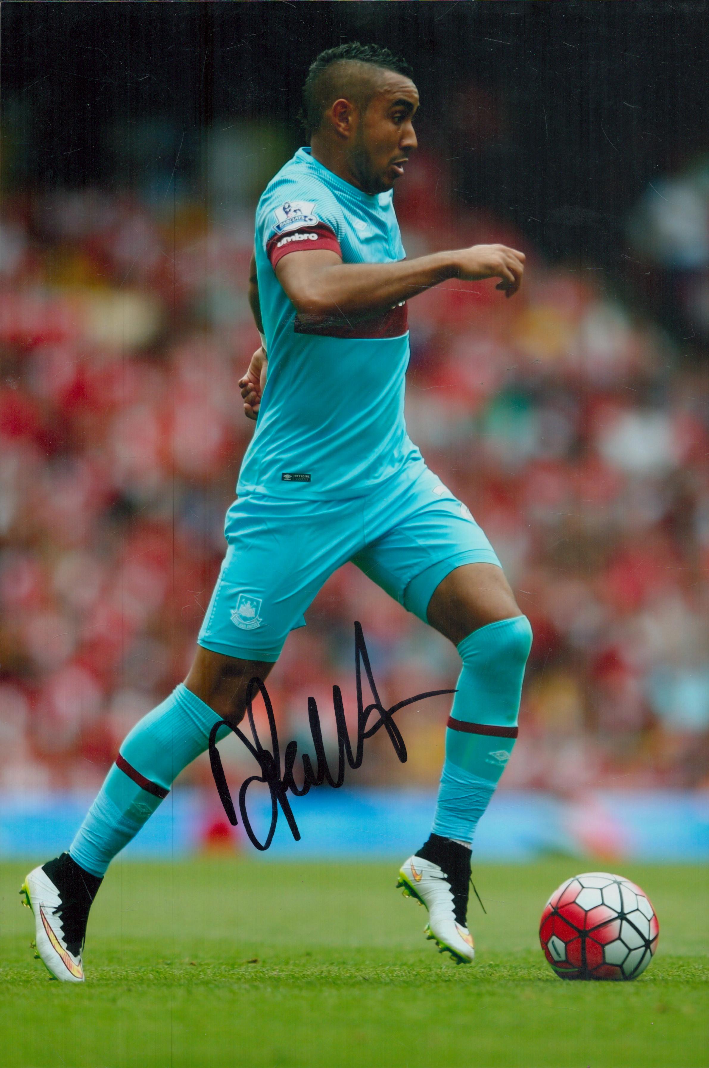 Dimitri Payet signed 12x8 inch West Ham United colour photo. Good Condition. All autographs come