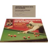 Autographed RAY REARDON Book : A very large softback book 'Enjoying Snooker with Ray Reardon' by