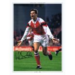 Autographed ALAN SMITH 16 x 12 Photo-Edition : Col, depicting Arsenal centre-forward ALAN SMITH