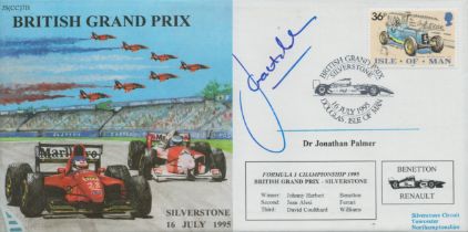 Dr Jonathan Palmer signed British Grand Prix FDC. Good Condition. All autographs come with a