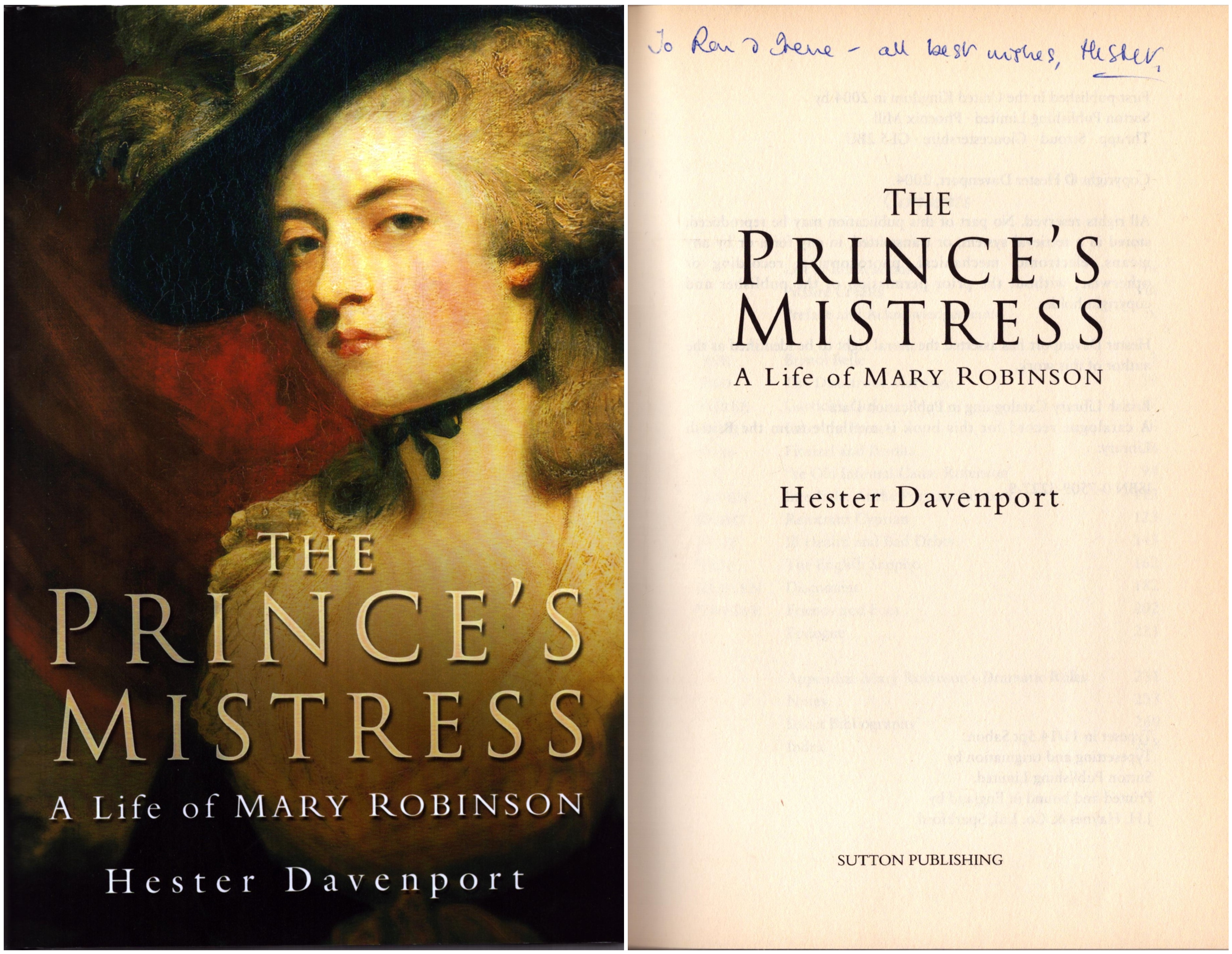 The Prince's Mistress by Hester Davenport signed by author. First Edition hardback book with dust
