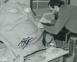 Star Wars Jabba the Hut 10x 8 inch b/w photo signed by John Coppinger. Good Condition. All