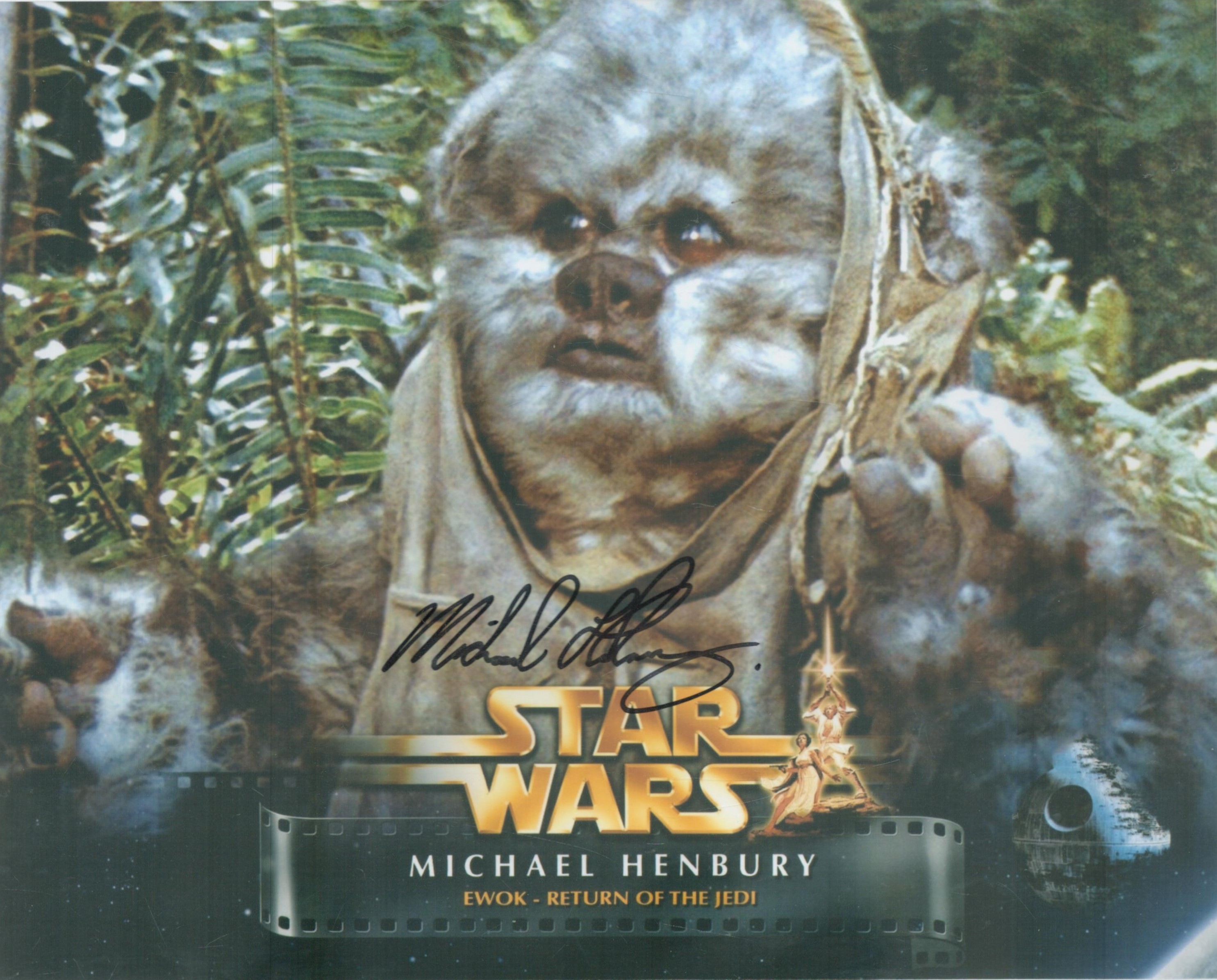 Star Wars Ewok Michael Henbury collection three The Return of the Jedi 8 x 10 inch colour photos. - Image 2 of 2