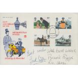 Ronnie Biggs and Jack Slipper, a dual signed Metropolitan Police FDC. Biggs has added "Rio Brasil"