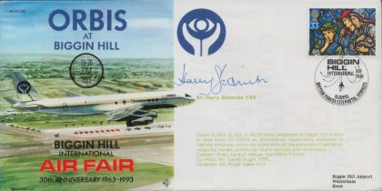 Sir Harry Secombe CBE signed Biggin Hill International Air fair FDC. Good Condition. All