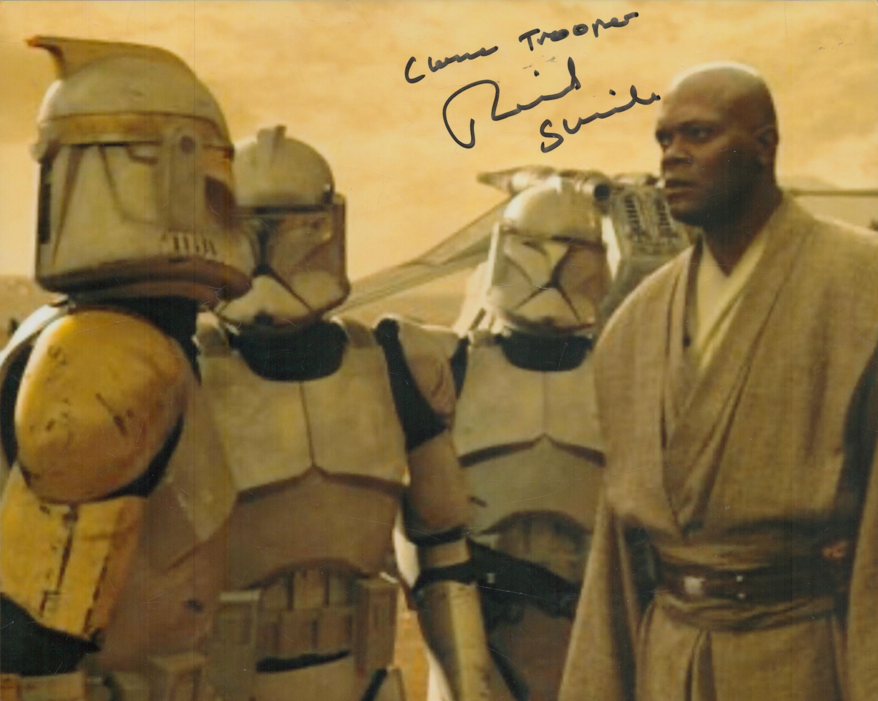 Star Wars 8 x 10 inch colour Clone Trooper scene photo signed by actor Richard Stride. Richard