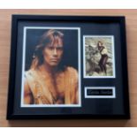 Kevin Sorbo signed frame 2 colour photos, 1 signed and name plaque. Measures 15"x17" appx. Good