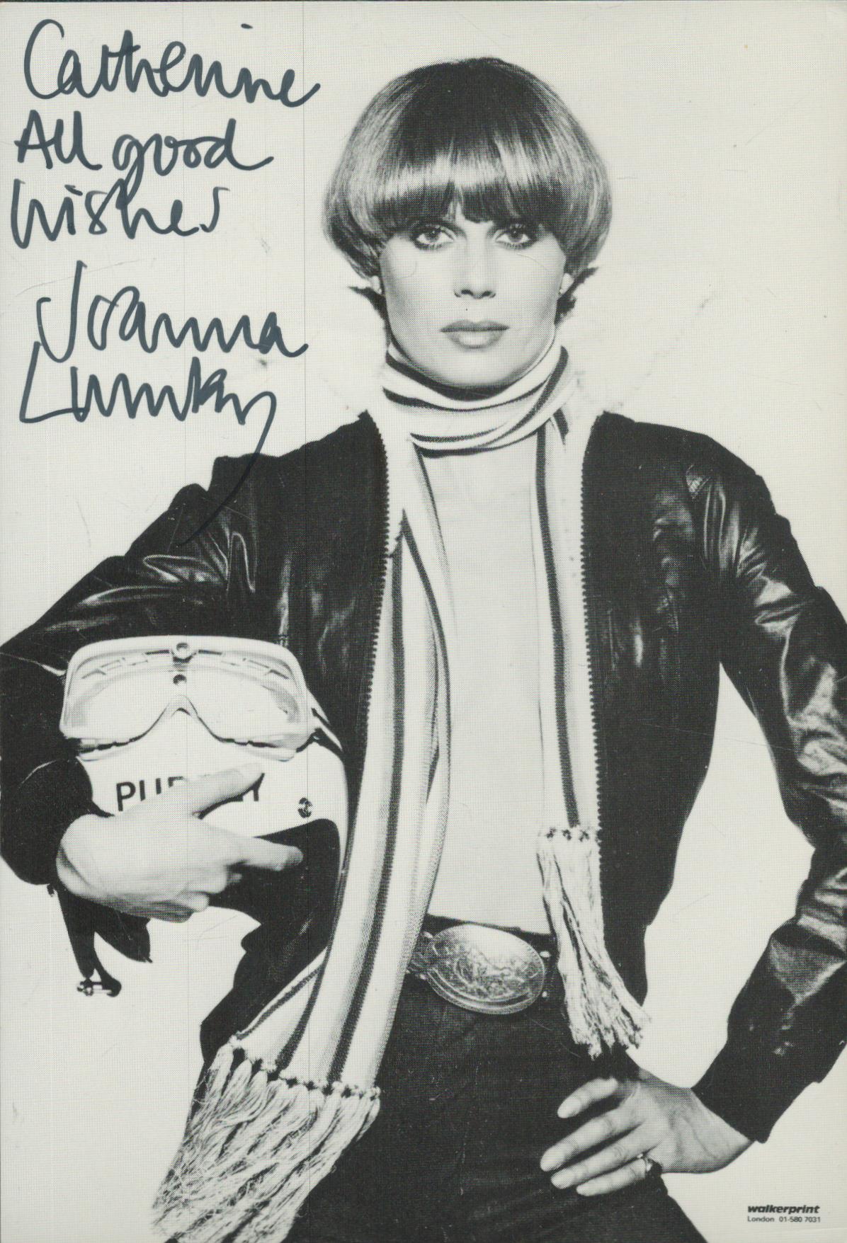 Joanna Lumley signed 6x4 inch vintage black and white photo. Dedicated. Good Condition. All