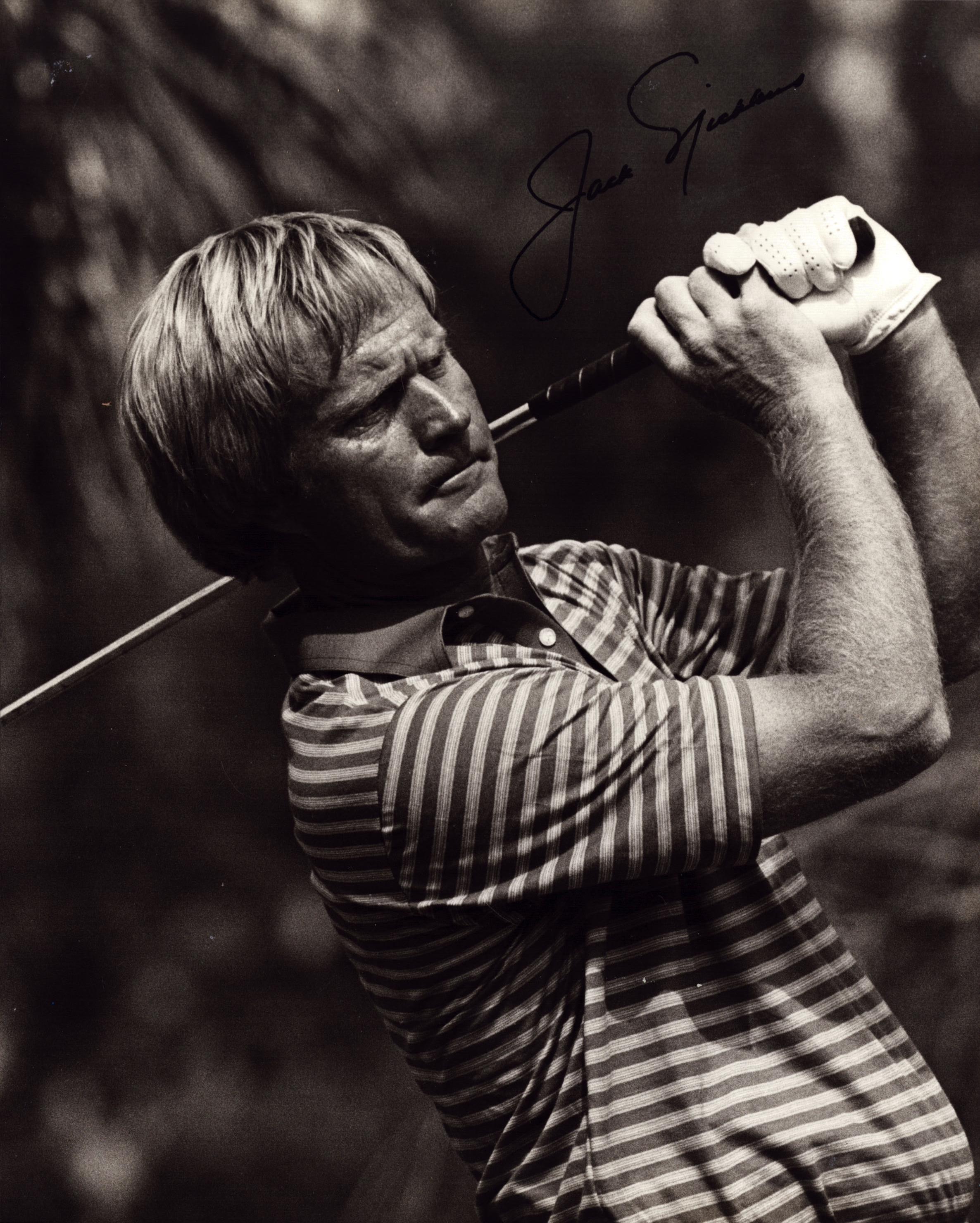 Jack Nicklaus signed 10x8 inch black and white photo. Good Condition. All autographs come with a