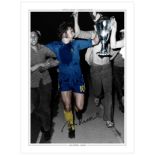 Autographed ALAN HUDSON 16 x 12 Photo-Edition : Colorized, depicting Chelsea's ALAN HUDSON holding