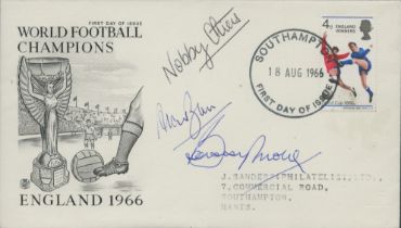 Football - World Cup 1966, a 'World Football Champions' FDC. Signed by three iconic England