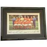 Multi signed Nobby Stiles, Roger Hunt, Gordon Banks, Jackie Charlton, George Cohen, Ray Wilson,