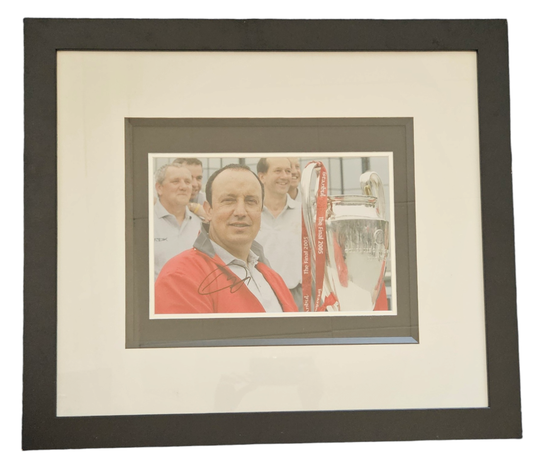 Rafael Benítez signed colour photo 12x8 Inch Photo Mounted Display in Black Framed overall size