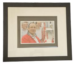 Rafael Benítez signed colour photo 12x8 Inch Photo Mounted Display in Black Framed overall size