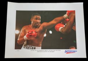 Tim Witherspoon signed 22x16 inch Sporting Masters limited edition print 467/500. Good Condition.