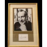 Vincent Price mounted signature with black and white photo, framed. Measures 17"x11" appx. Good