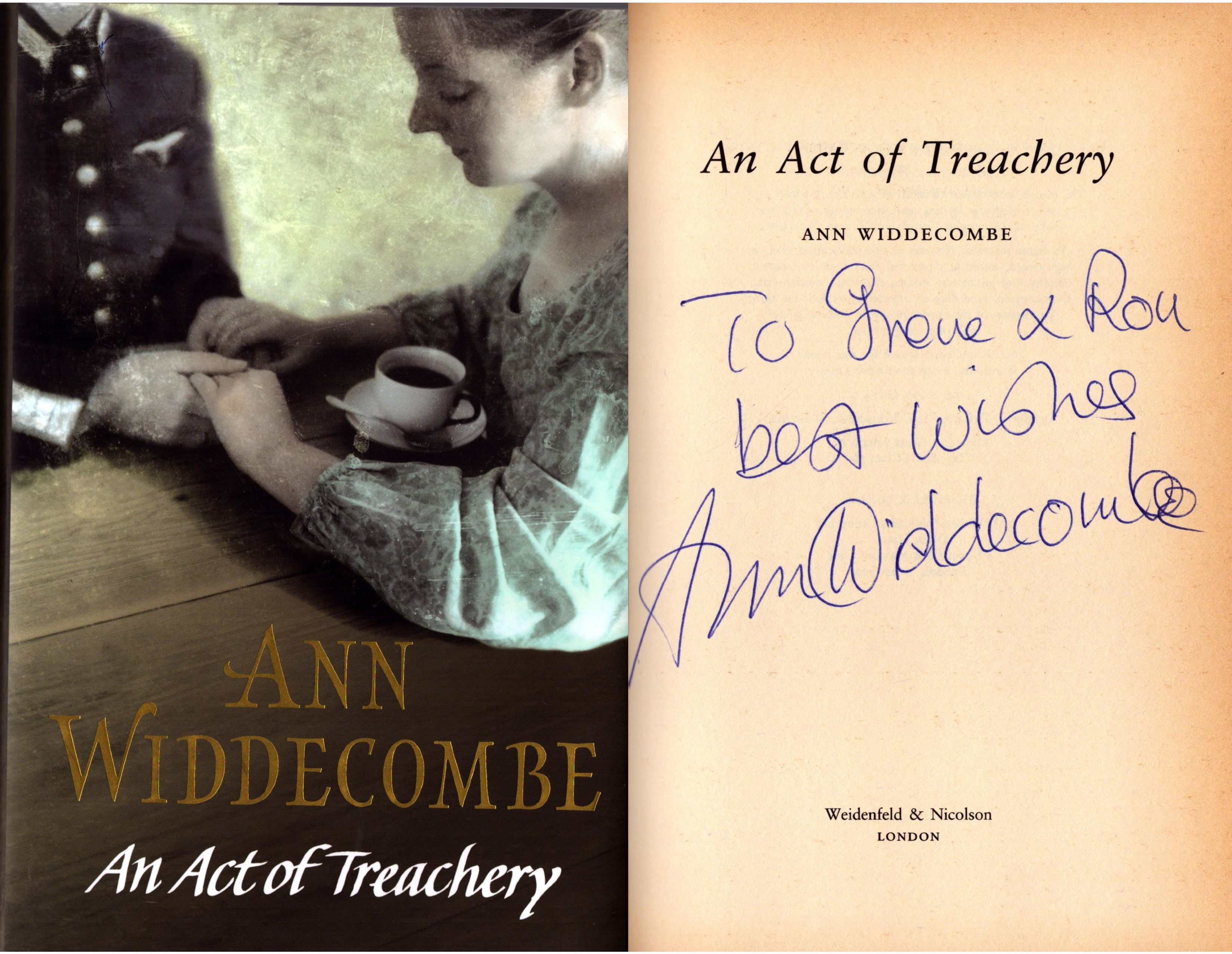An Act of Treachery by Ann Widdecombe signed by author, First Edition hardcover book with dust