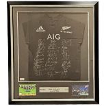 New Zealand All Black Personally signed Ruby Replicate Jersey Shirt limited edition 3/10 framed