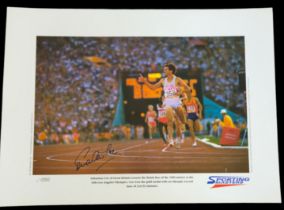 Sebastian Coe signed 22x16 inch Sporting Masters limited edition print 212/250. Good Condition.