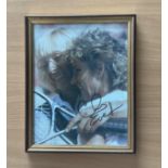 Martina Navratilova and Chris Evert signed 11x9 inch framed and mounted colour photo. Good