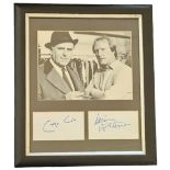 Signed George Cole and Dennis Waterman signature white cards Mounted Display 5x3 Inch includes Black