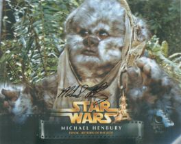 Star Wars The Return of the Jedi 8 x 10 inch colour photo signed by Ewok Michael Henbury. Good
