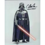 Star Wars 8 x 10 inch colour light sabre wielding photo signed by Darth Vader body actor C Andrew