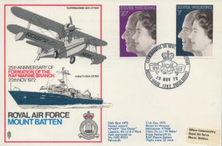 1972 Silver Wedding, Royal Air Force Mountbatten Official FDC, Celebrating the Royal Silver